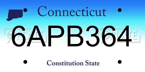6APB364 Connecticut License Plate