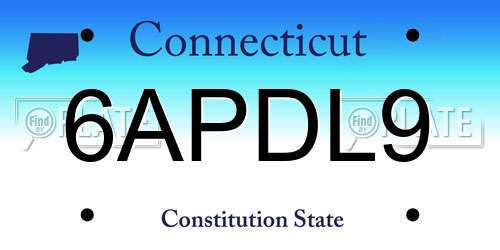 6APDL9 Connecticut License Plate