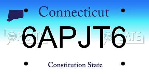 6APJT6 Connecticut License Plate