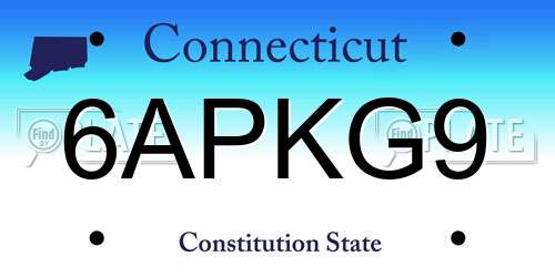 6APKG9 Connecticut License Plate
