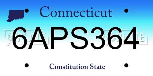 6APS364 Connecticut License Plate