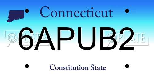 6APUB2 Connecticut License Plate