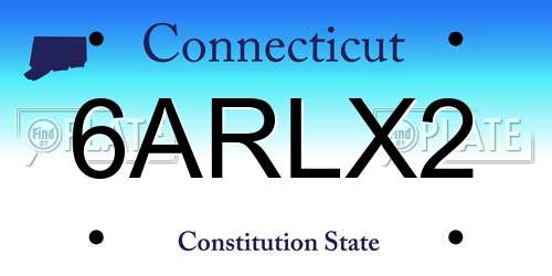 6ARLX2 Connecticut License Plate