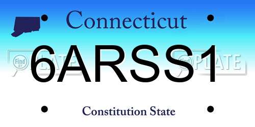 6ARSS1 Connecticut License Plate