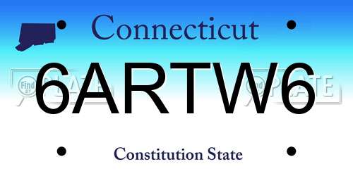 6ARTW6 Connecticut License Plate