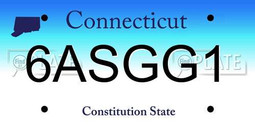 6ASGG1 Connecticut License Plate