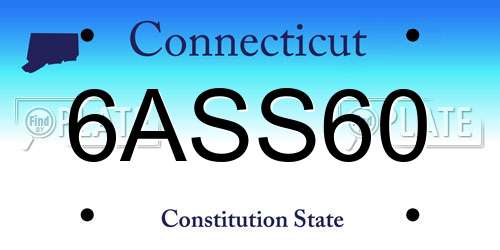 6ASS60 Connecticut License Plate