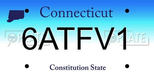 6ATFV1 Connecticut License Plate