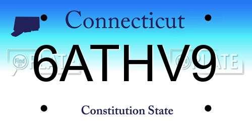 6ATHV9 Connecticut License Plate