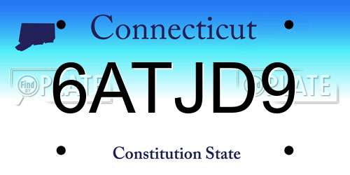 6ATJD9 Connecticut License Plate
