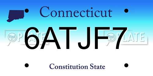 6ATJF7 Connecticut License Plate