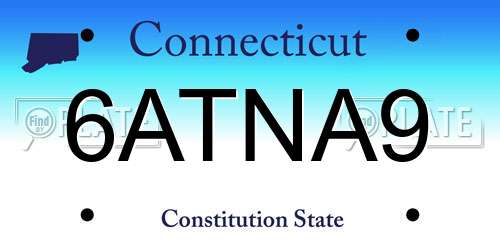 6ATNA9 Connecticut License Plate