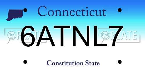 6ATNL7 Connecticut License Plate
