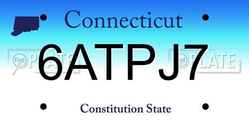 6ATPJ7 Connecticut License Plate
