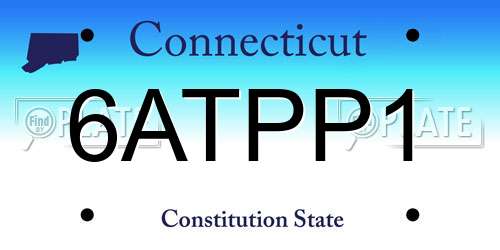 6ATPP1 Connecticut License Plate