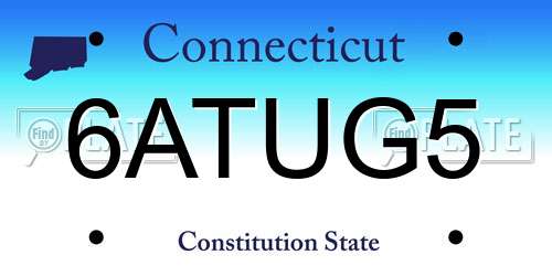6ATUG5 Connecticut License Plate