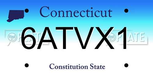 6ATVX1 Connecticut License Plate