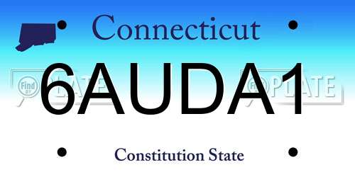 6AUDA1 Connecticut License Plate