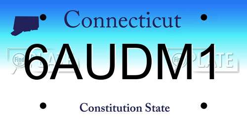 6AUDM1 Connecticut License Plate