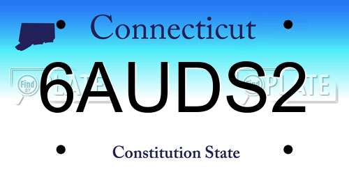 6AUDS2 Connecticut License Plate