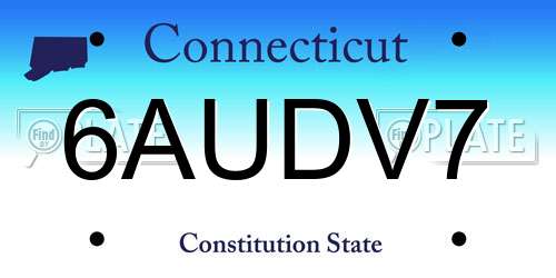 6AUDV7 Connecticut License Plate