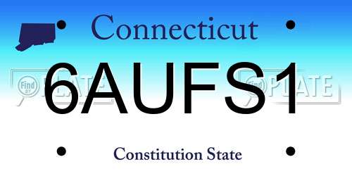 6AUFS1 Connecticut License Plate