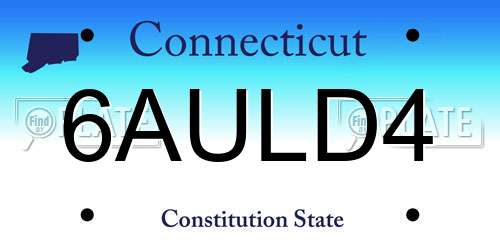 6AULD4 Connecticut License Plate