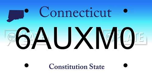6AUXM0 Connecticut License Plate