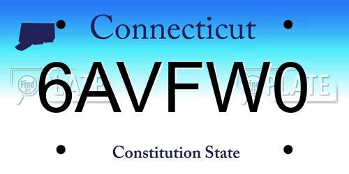 6AVFW0 Connecticut License Plate