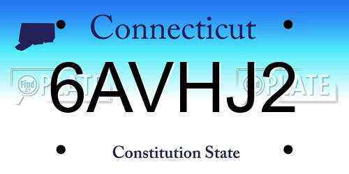 6AVHJ2 Connecticut License Plate