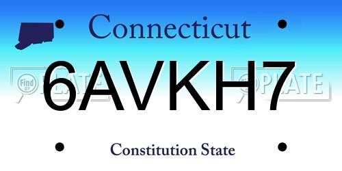 6AVKH7 Connecticut License Plate