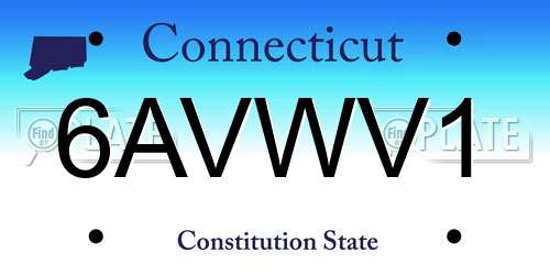 6AVWV1 Connecticut License Plate
