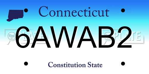 6AWAB2 Connecticut License Plate
