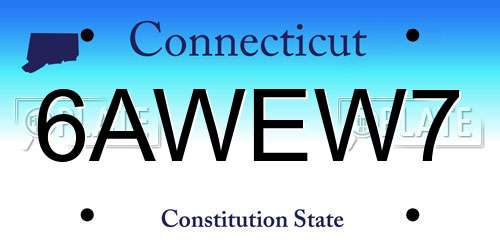 6AWEW7 Connecticut License Plate