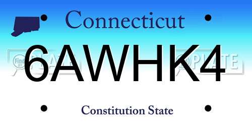 6AWHK4 Connecticut License Plate
