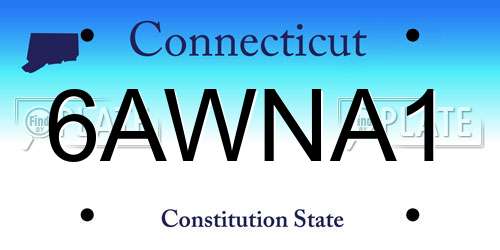 6AWNA1 Connecticut License Plate