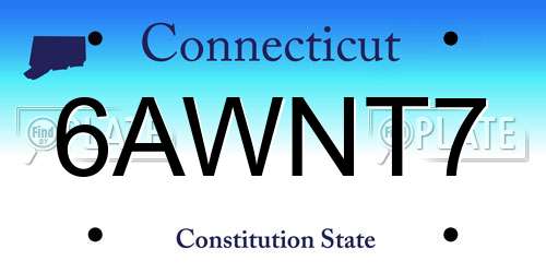 6AWNT7 Connecticut License Plate