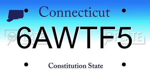 6AWTF5 Connecticut License Plate
