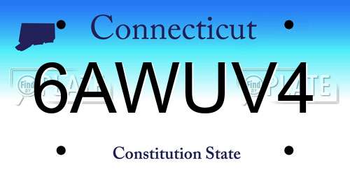 6AWUV4 Connecticut License Plate