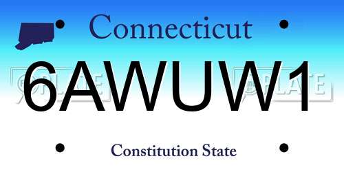 6AWUW1 Connecticut License Plate