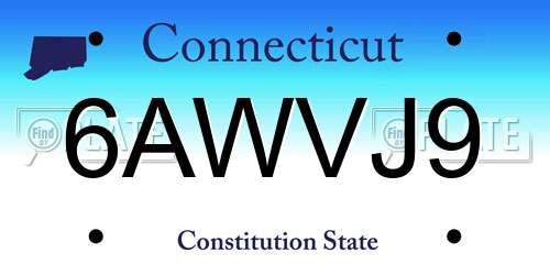 6AWVJ9 Connecticut License Plate