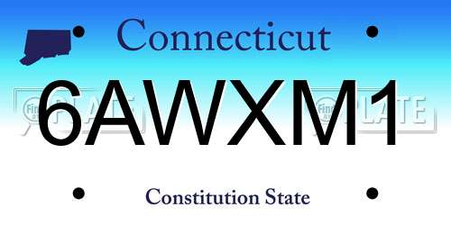 6AWXM1 Connecticut License Plate