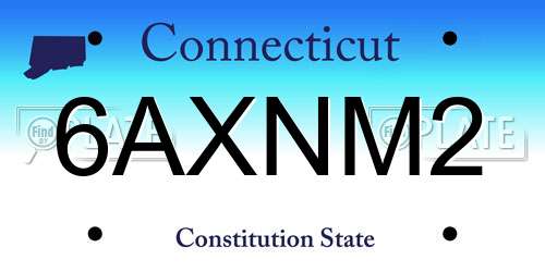 6AXNM2 Connecticut License Plate