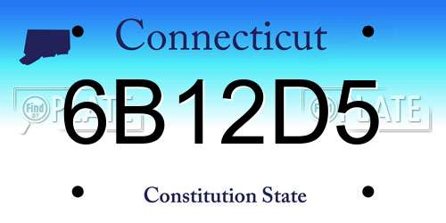 6B12D5 Connecticut License Plate