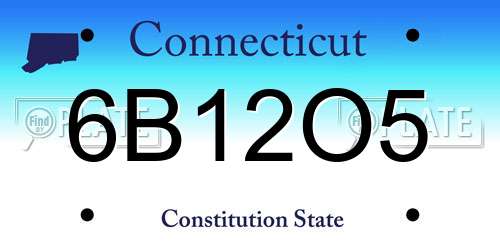 6B12O5 Connecticut License Plate