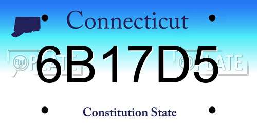 6B17D5 Connecticut License Plate
