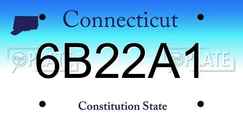 6B22A1 Connecticut License Plate