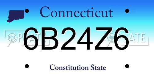 6B24Z6 Connecticut License Plate