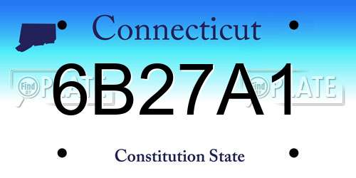 6B27A1 Connecticut License Plate