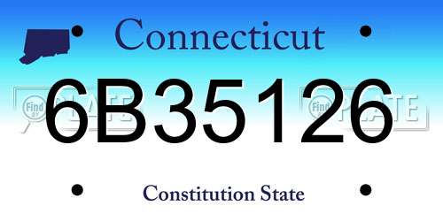 6B35126 Connecticut License Plate